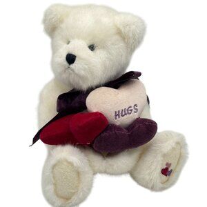 Boyds Bears Oliver Vtg Plush Teddy 7" Bear 3 Hearts Hugs Be Mine Embroidery